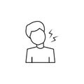 Man fracture neck pain icon. Simple line, outline  of human skeleton icons for ui and ux, website or mobile application on Royalty Free Stock Photo