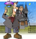 Man in a Frankenstein Costume Royalty Free Stock Photo