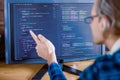 Software developer, freelancer working with program code Royalty Free Stock Photo