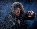 Man Freezing in Cold Weather Royalty Free Stock Photo