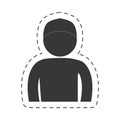 man front view cap figure pictogram