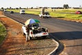 Man with Fruit Boxes on the back of his Bakkie Royalty Free Stock Photo