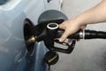 Man fueling car with diesel Royalty Free Stock Photo