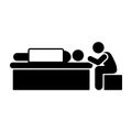 Man funeral bed dead sorrow icon. Element of pictogram death illustration