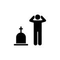 Man funeral cry sorrow icon. Element of pictogram death illustration Royalty Free Stock Photo