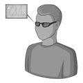 Man with future high tech smart glasses icon Royalty Free Stock Photo
