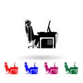 Man game over multi color icon. Simple glyph, flat vector of gamer icons for ui and ux, website or mobile application