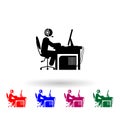 Man gamer multi color icon. Simple glyph, flat vector of gamer icons for ui and ux, website or mobile application