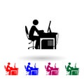 Man gamer multi color icon. Simple glyph, flat vector of gamer icons for ui and ux, website or mobile application