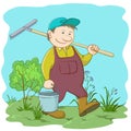 Man gardener in a garden Royalty Free Stock Photo