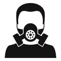 Man gas mask icon, simple style Royalty Free Stock Photo