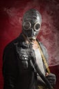 Man Gas Mask Smoke Royalty Free Stock Photo