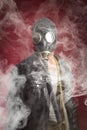 Man Gas Mask Smoke Royalty Free Stock Photo