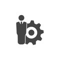 man, gear, settings icon. Element of business plannin icon. Glyph icon for website design and development, app development. Royalty Free Stock Photo