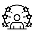 Man generating ideas icon, outline style