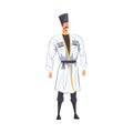 Man in Georgia National lothing, Male Representative of Country in Traditional Outfit of Nation Cartoon Style Vector