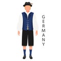 A man in a German national traditional costume. Culture and traditions of Germany. Illustration