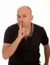 Man gesturing for quiet Royalty Free Stock Photo