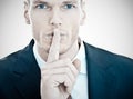 Man gesturing for quiet Royalty Free Stock Photo