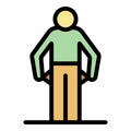 Man get fired icon color outline vector