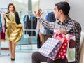 Man getting into debt due to shopping