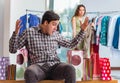 Man getting into debt due to shopping