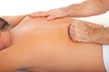 Man getting deep back massage Royalty Free Stock Photo