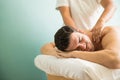 Man getting a deep tissue massage Royalty Free Stock Photo