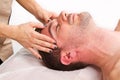 Man getting massage in thebeauty center Royalty Free Stock Photo