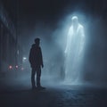 Man and ghost ai generated.