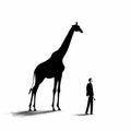 Man And Giraffe: A Captivating Illustration In The Style Of Alex Andreev