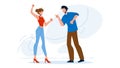 Man And Girl Couple Yelling At Each Other Vector Royalty Free Stock Photo