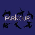 Vector art. Parkour is a man and a girl.