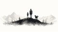 Minimalist Black And White Drawing: The Last Of Us Dark Winter Wallpaper Royalty Free Stock Photo