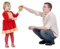 Man give apple to the girl Royalty Free Stock Photo