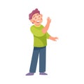 Man Give High Five Having Bright Idea and Finding Smart Solution Cheering Vector Illustration Royalty Free Stock Photo