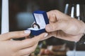 Man gives a woman payments smart ring
