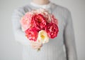 Man giving bouquet of flowers Royalty Free Stock Photo