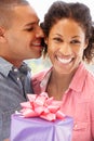 Man giving gift to woman Royalty Free Stock Photo