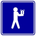 man giving a gift vector sign