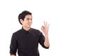 Man giving ok, acceptance hand sign