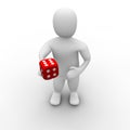 Man giving red dice Royalty Free Stock Photo