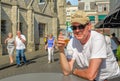 Man with a glass of beer Royalty Free Stock Photo