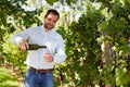 Man with a glass of white wine Royalty Free Stock Photo