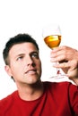 Man with a glass of wine Royalty Free Stock Photo