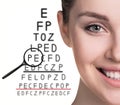 Man with glasses on eyesight test Royalty Free Stock Photo