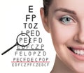 Man with glasses on eyesight test Royalty Free Stock Photo