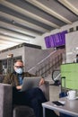 Man in glasses working on his computer Royalty Free Stock Photo