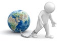 Man and Globe (clipping path included) Royalty Free Stock Photo