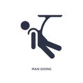 man going bungee jumping icon on white background. Simple element illustration from behavior concept